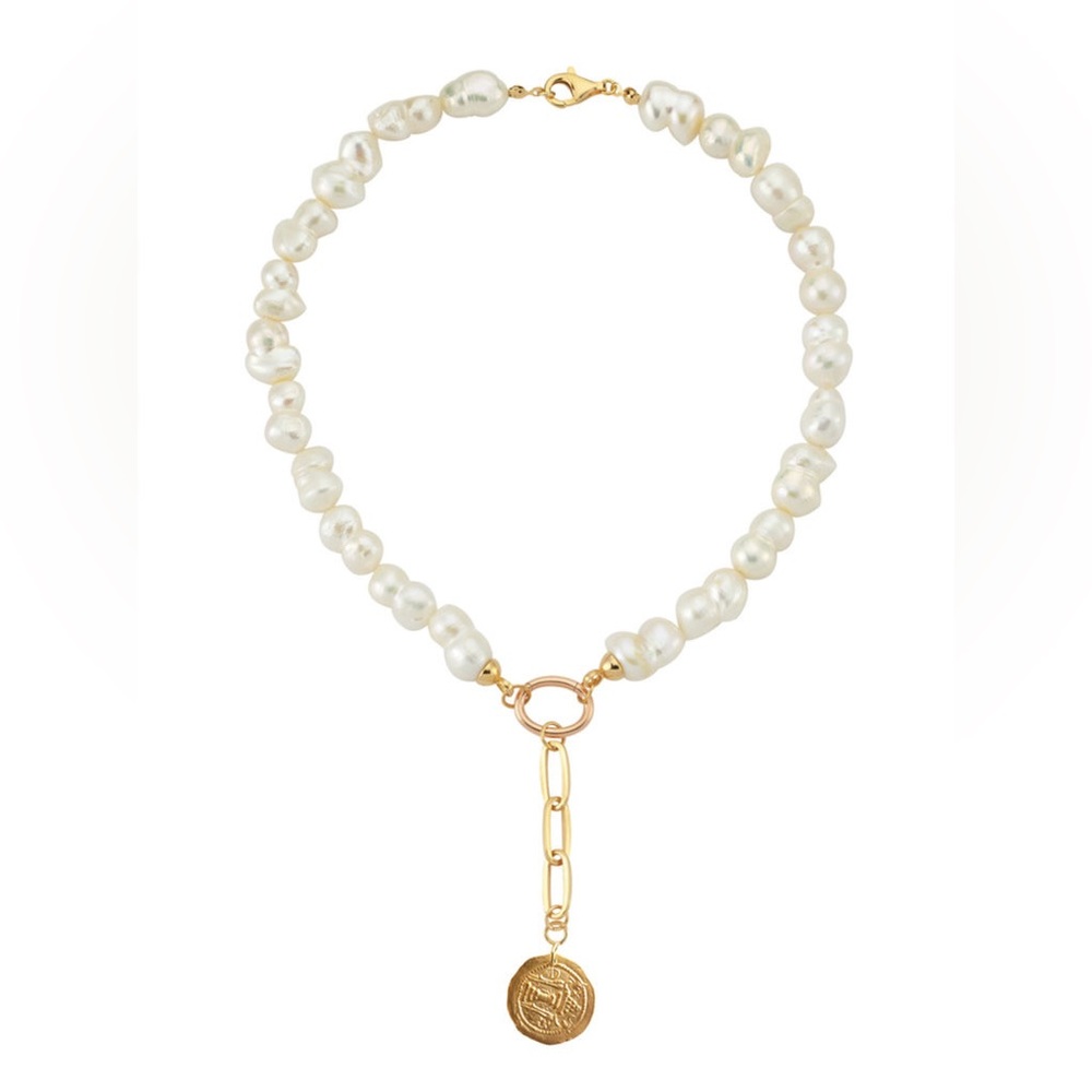 MAISON IREM PEARL COIN BAROQUE NOVELLE NECKLACE